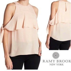 NWT Ramy Brook Penelope Blush Pink Silk Sleeveless Blouse